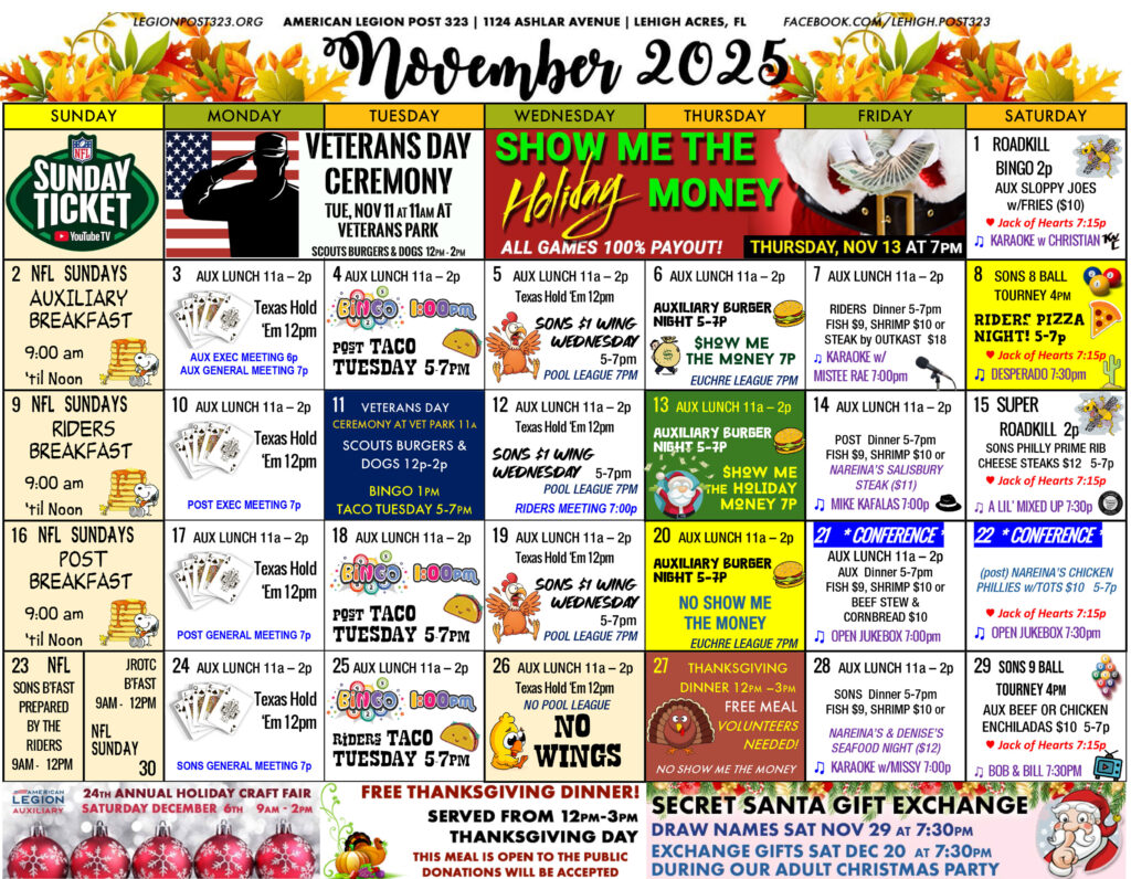 nov events calendar